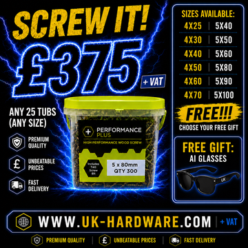 Performance Plus Wood Screw Deal — Any 25 Tubs + FREE Gift