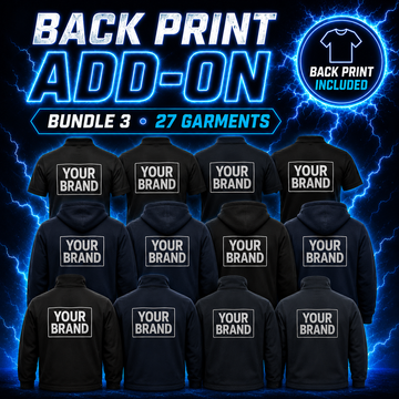 Back Print Add-On — Bundle 3 (27 Garments)