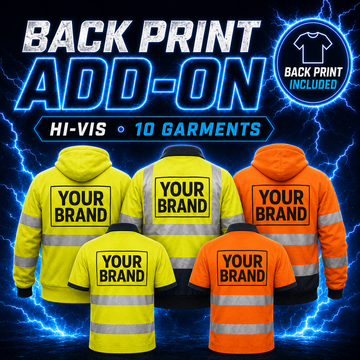 Back Print Add-On — Hi-Vis (10 Garments)