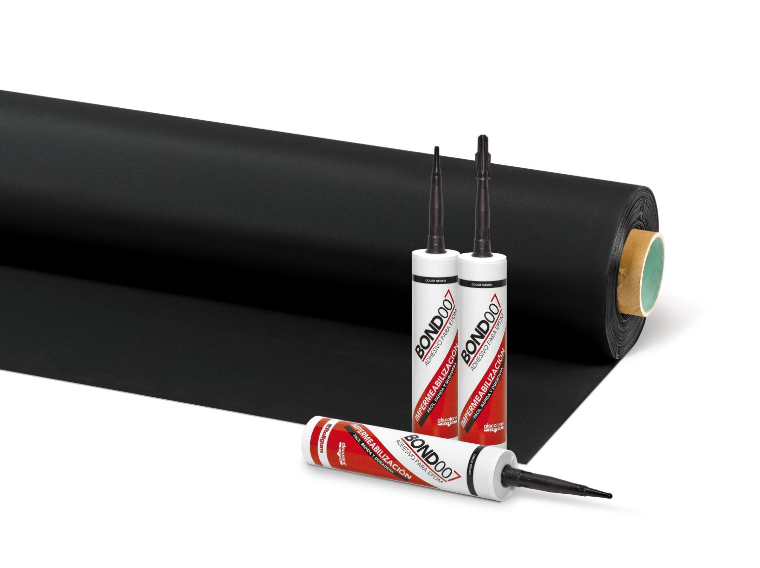 EPDM BOND adhesive sealant applied to an EPDM membrane roll