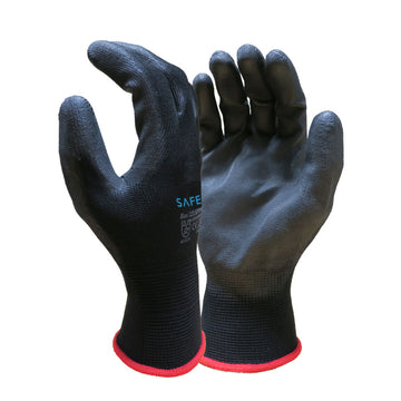 SafeT STPU140 Black 13 Gauge PU Palm Gloves