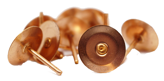 Copper disc rivets for fibre cement slate fixing