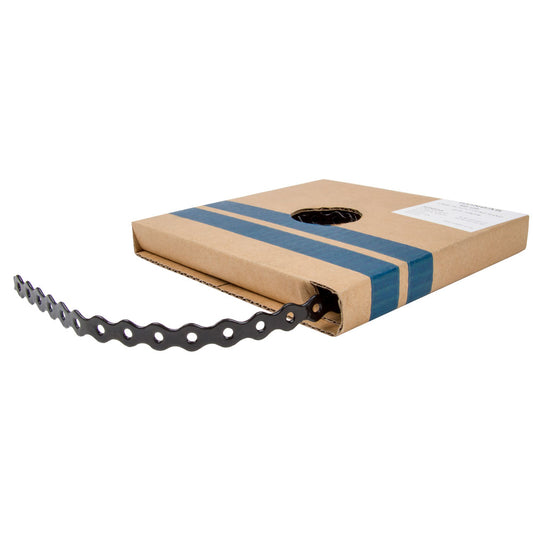 black PVC-coated fixing band – representative supplier image
