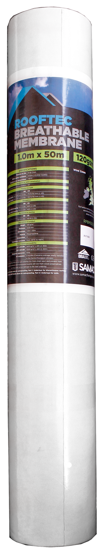 Rooftec Breathable Membrane 120gsm roll specification