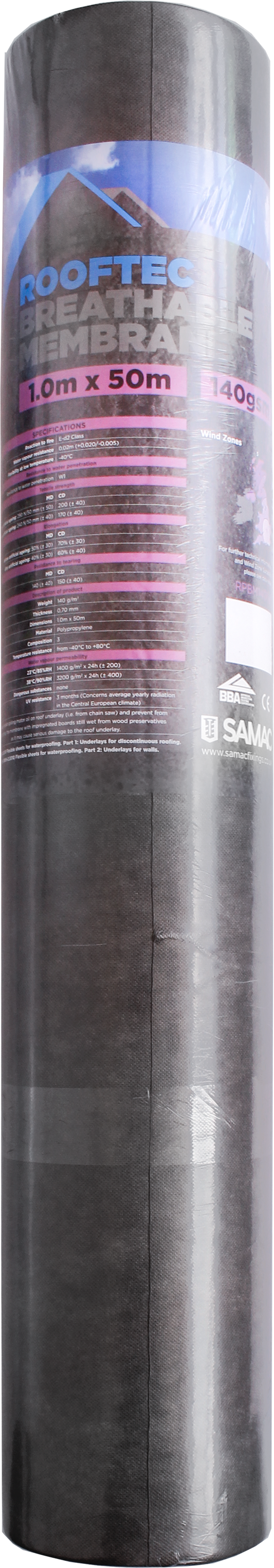 Rooftec Breathable Membrane 140gsm roll specification