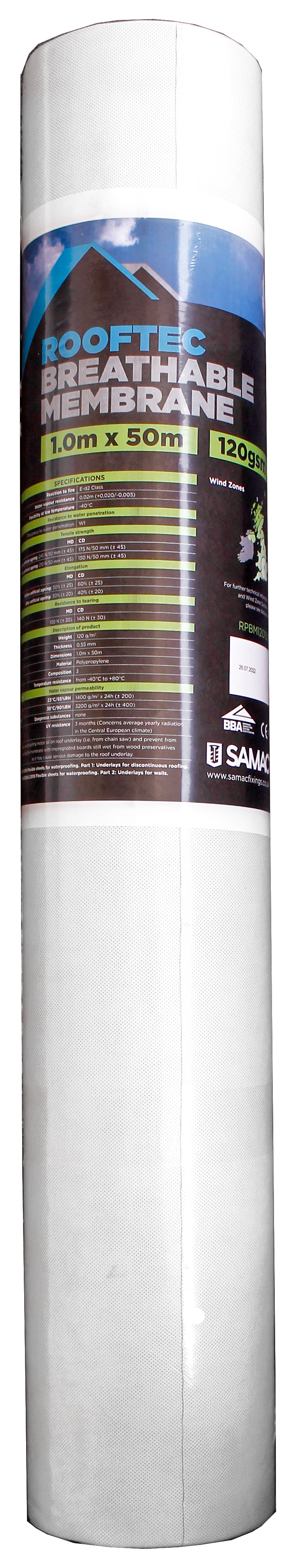 Rooftec Breathable Membrane 120gsm roll specification