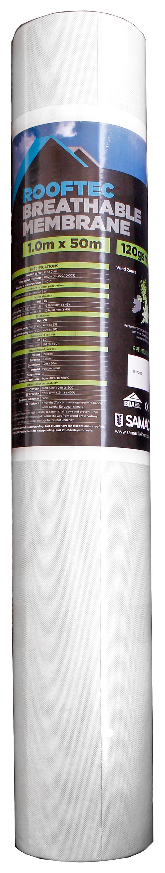 Rooftec Breathable Membrane 120gsm roll specification