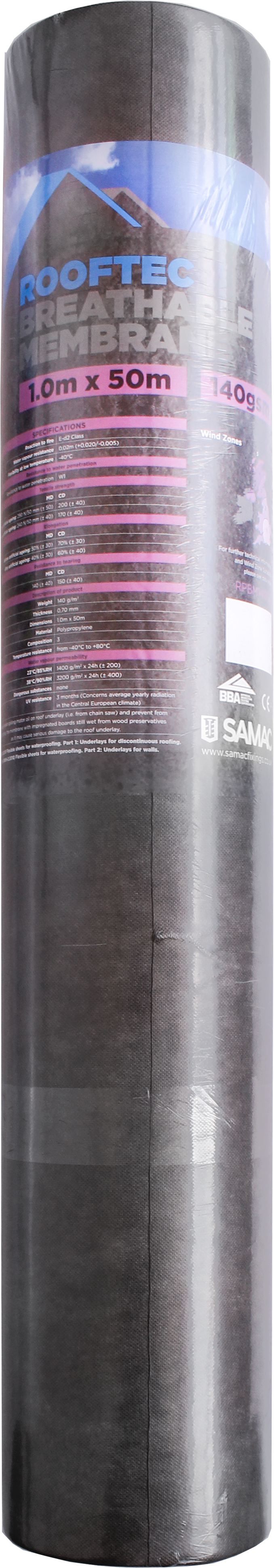 Rooftec Breathable Membrane 140gsm roll specification