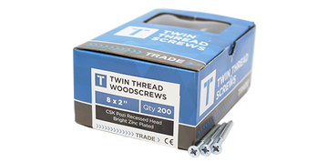4x12 BZP Twinthread Pozi Csk Screws