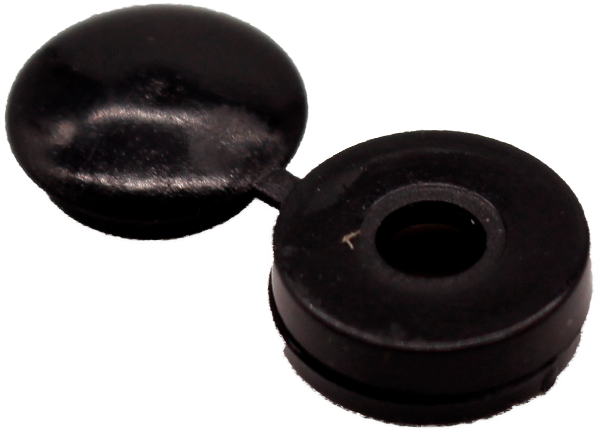 10-12mm Black Hinged Cover Cap
