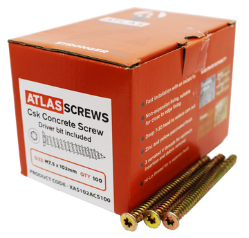 Atlas Concrete Screws box - XAS102ACS100 M7.5 x 102mm