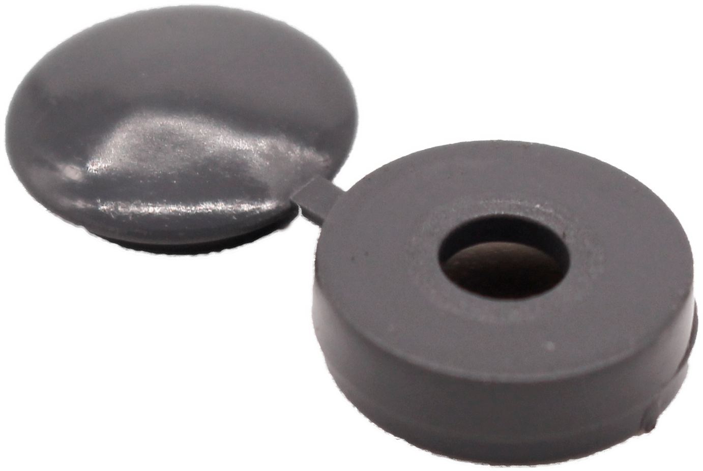 DARK GREY Hinged Cover Cap (100) 6-8mm