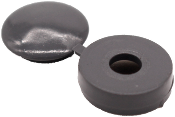 DARK GREY Hinged Cover Cap (100) 6-8mm