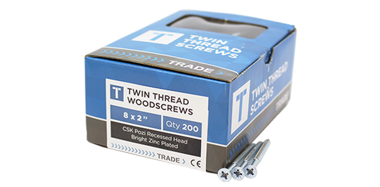 1x12 BZP Twinthread Pozi Csk Screws