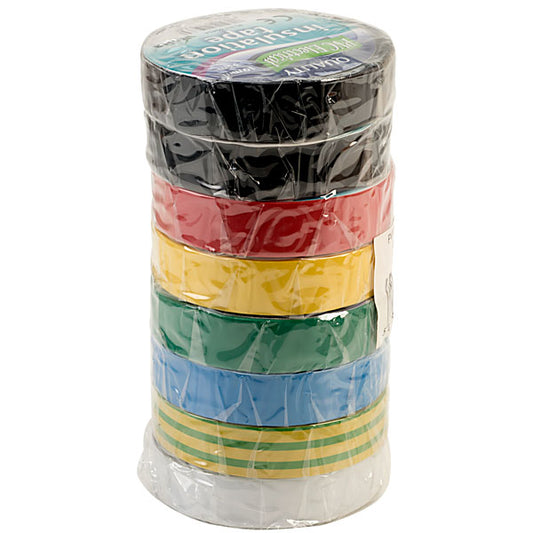 Ultratape assorted electrical PVC insulation tape, 19mm x 33m, pack of 8 rolls