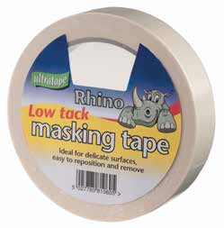 Ultratape Rhino low-tack masking tape, 25mm x 50m roll